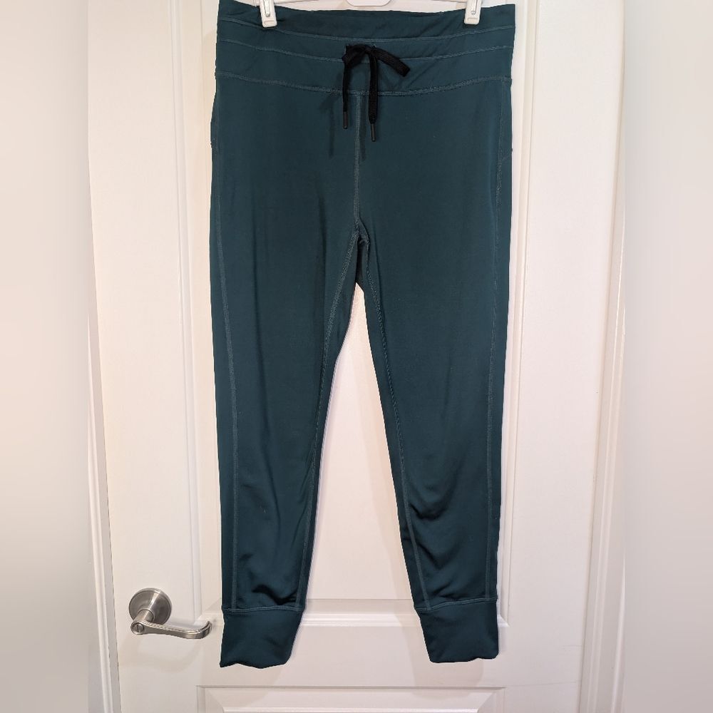 WalkPop Women Teal Green Performance Joggers Drawstring Zipper‎ Pocket WP0043L L